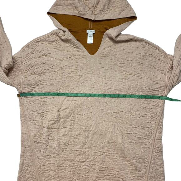 J.JILL Reversible Crinkle Knit Rayon Hoodie Sweater Peach Pumpkin Orange Small - Picture 10 of 12